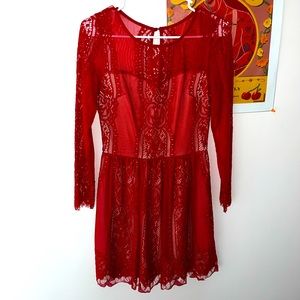 Red cover up lace
